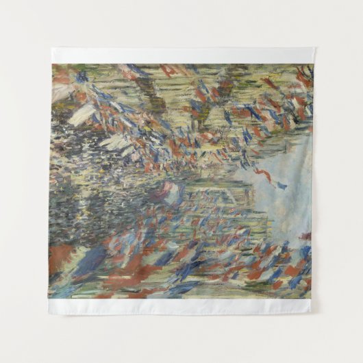 Monet 1878 Rue Montorgueil in Paris Wandteppich (Vorderseite (Horizontal))