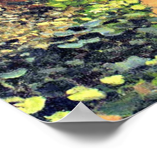 Monet - Adolphe Monet Lesen im Garten Poster (Ecke)