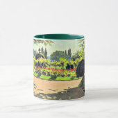 Monet - Adolphe Monet Lesen im Garten Tasse (Zentrum)