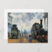 Monet - Ankunft des Zuges der Normandie, Postkarte (Vorne/Hinten)
