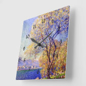 Monet - Antibes aus den Salis Gardens gesehen, Quadratische Wanduhr (Winkel)