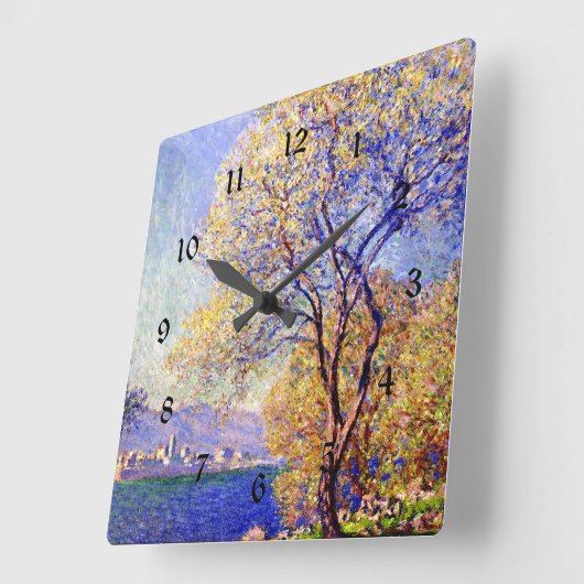 Monet - Antibes aus den Salis Gardens gesehen, Quadratische Wanduhr (Winkel)
