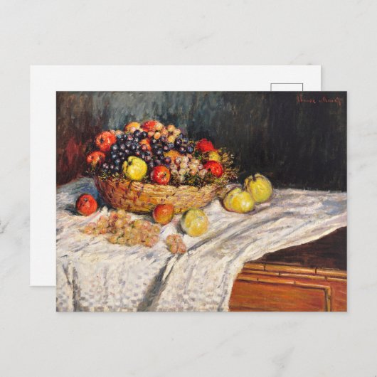 Monet - Äpfel und Trauben, Postkarte (Vorne/Hinten)