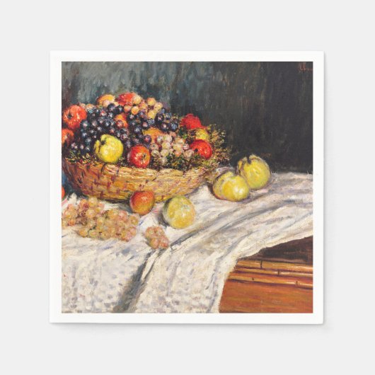 Monet - Äpfel und Trauben, Serviette (Vorderseite)