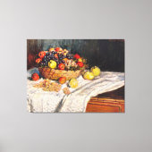 Monet - Äpfel und Trauben, Stillleben Malerei Leinwanddruck (Vorderseite)