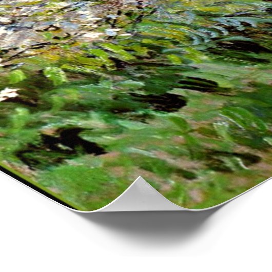 Monet - Apfelbäume im Blut Poster (Ecke)