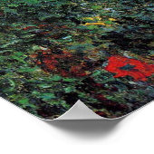 Monet - Argenteuil, Blumen am Flussufer Poster (Ecke)