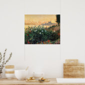 Monet - Argenteuil, Blumen am Flussufer Poster (Küche)