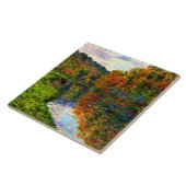 Monet - Arm des Jeufosse, Herbst, Fliese (Seite)