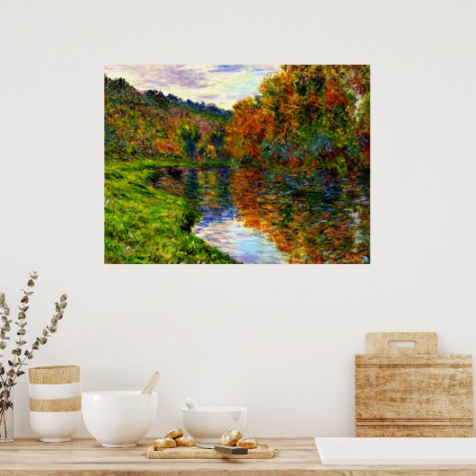 Monet - Arm des Jeufosse, Herbst Poster (Küche)