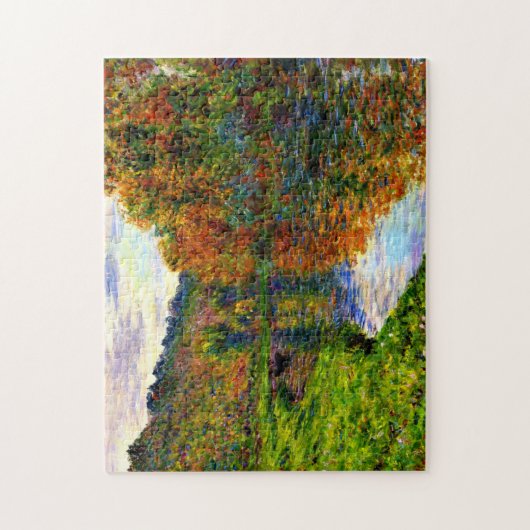 Monet - Arm des Jeufosse, Herbst, Puzzle (Vertikal)