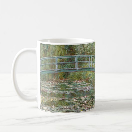 Monet Art Bridge über einem Teich der Wasserläufe Kaffeetasse (Links)