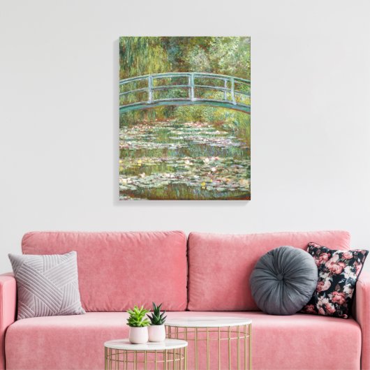Monet Art Bridge über einem Teich der Wasserläufe Leinwanddruck (Insitu (Wohnzimmer))
