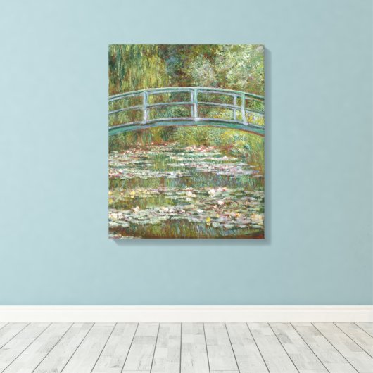 Monet Art Bridge über einem Teich der Wasserläufe Leinwanddruck (Insitu (Holzboden))