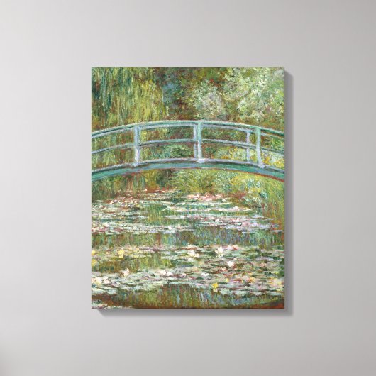 Monet Art Bridge über einem Teich der Wasserläufe Leinwanddruck (Vorderseite)