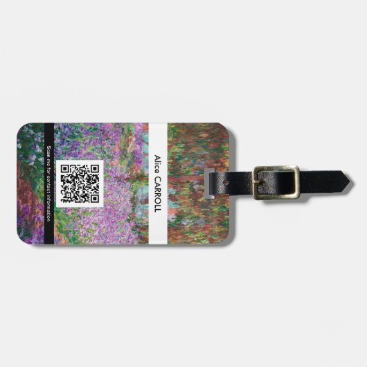 Monet - Artist's Garden at Giverny - QR Code Gepäckanhänger (Vorderseite horizontal)