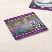 Monet - Artist's Garden at Giverny - QR Code Rechteckiger Pappuntersetzer (angewinkelt)