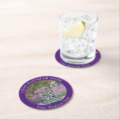 Monet - Artist's Garden at Giverny - QR Code Runder Pappuntersetzer (Vor Ort)