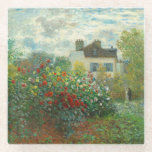 Monet Artists Garden in Argentinien Glasuntersetzer<br><div class="desc">Claude Monet - Der Artist's Garden in Argentinien (Eine Ecke des Gartens mit Dahlien) von Claude Monet,  1873 in der National Gallery of Art. Eine schöne Outdoor-Szene vom Vater des Impressionismus.</div>