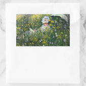 Monet - Auf der Wiese Rechteckiger Aufkleber (Tasche)