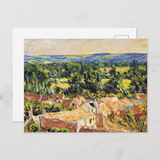 Monet - Aussicht auf das Dorf Giverny Postkarte (Vorne/Hinten)