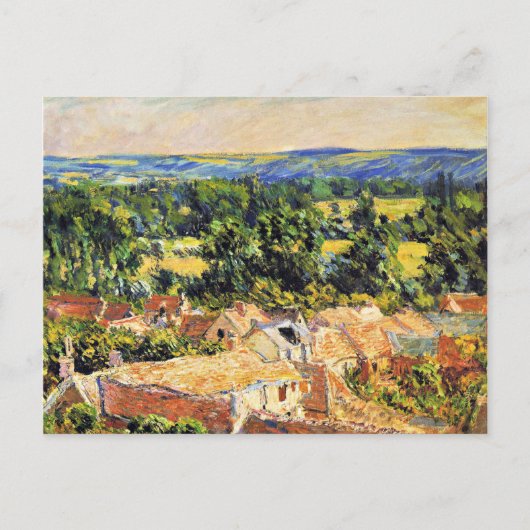 Monet - Aussicht auf das Dorf Giverny Postkarte (Vorderseite)