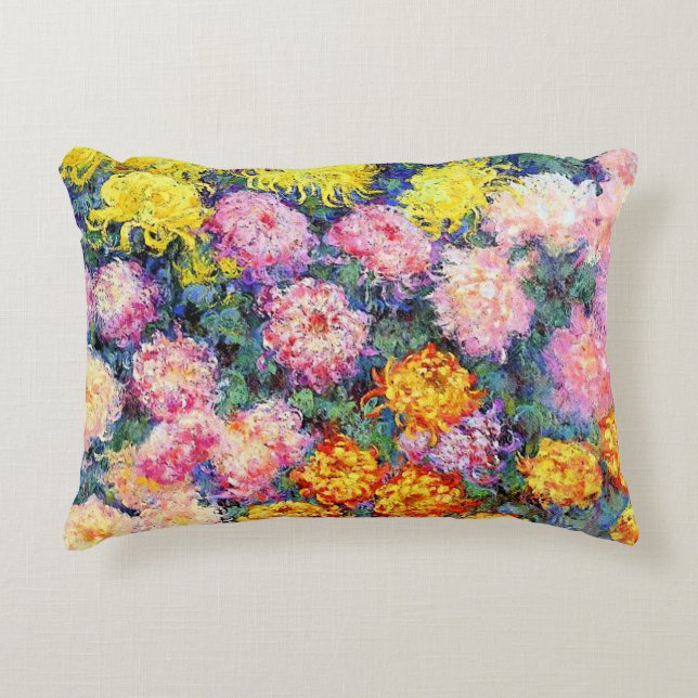 Monet - Bett von Chrysanthemas, Dekokissen (Vorderseite)