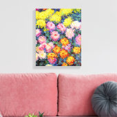 Monet - Bett von Chrysanthemas, Leinwanddruck (Insitu (Wohnzimmer))