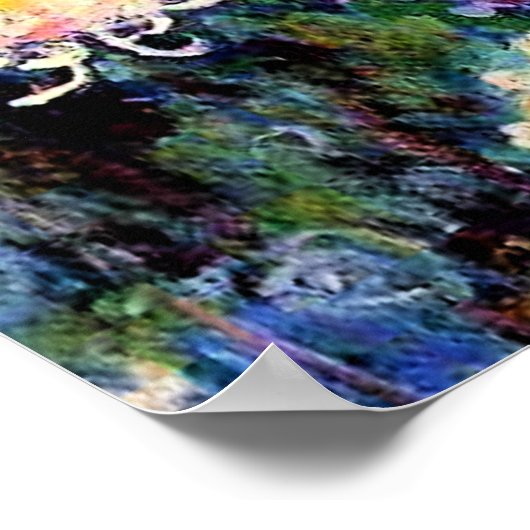 Monet - Bett von Chrysanthemas, Poster (Ecke)