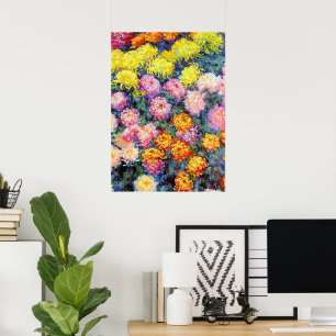 Monet - Bett von Chrysanthemas, Poster