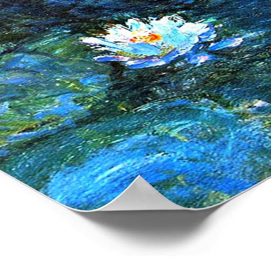 Monet - Blue Water Lilies Poster (Ecke)