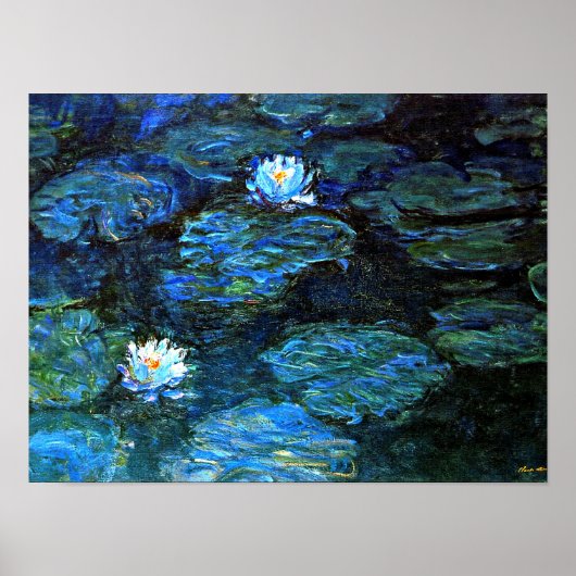 Monet - Blue Water Lilies Poster (Vorne)