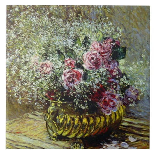 Monet - Blume in einem Topf Fliese (Vorderseite)