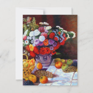 Monet-Blume und Fruchtkarte