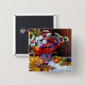 Monet Blume und Obst Button (Vorne & Hinten)