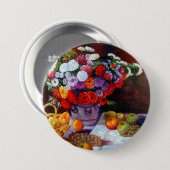 Monet Blume und Obst Button (Vorne & Hinten)