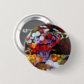 Monet Blume und Obst Button (Vorne & Hinten)