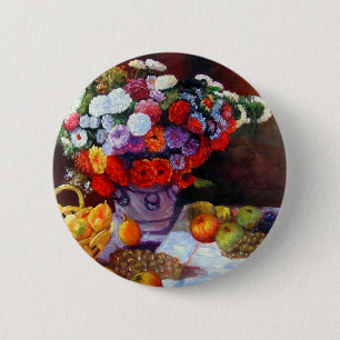 Monet Blume und Obst Button