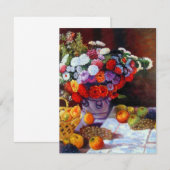Monet Blume und Obst Einladung (Vorne/Hinten)