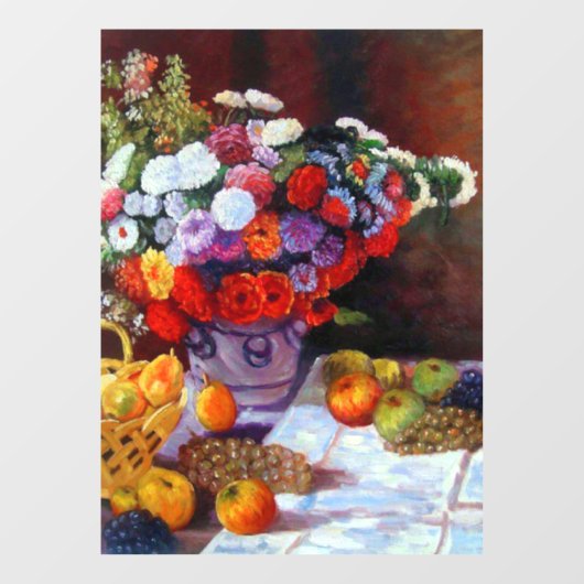 Monet Blume und Obst Fensteraufkleber (Blatt)