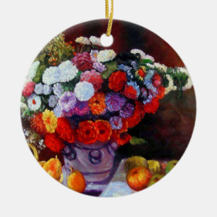 Monet Blume und Obst Keramik Ornament