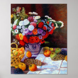Monet Blume und Obst Poster