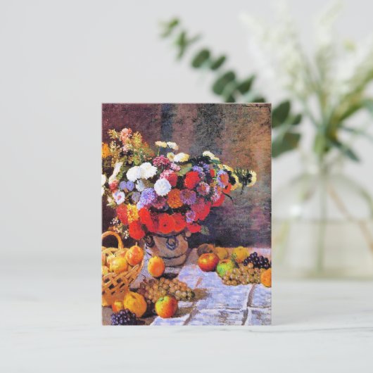Monet - Blume und Obst Postkarte (Stehend Vorderseite)