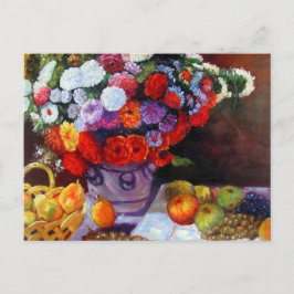 Monet Blume und Obst Postkarte