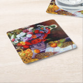 Monet Blume und Obst Rechteckiger Pappuntersetzer (angewinkelt)