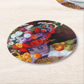 Monet Blume und Obst Runder Pappuntersetzer (Angewinkelt)