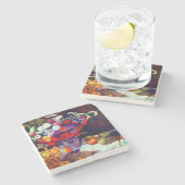 Monet Blume und Obst Steinuntersetzer (Seitenansicht)