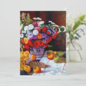 Monet-Blume und Obstkarte Save the Date (Stehend Vorderseite)