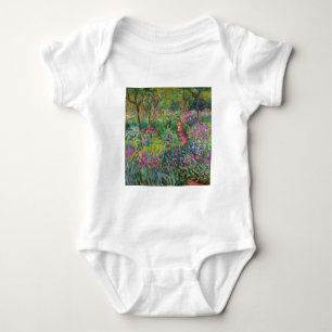 monet Blumen Vintag d-Iris-Garten-an-giverny Baby Strampler