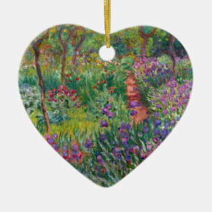 monet Blumen Vintag d-Iris-Garten-an-giverny Keramikornament